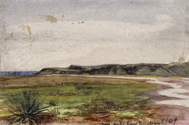 Tvåhundra mil öster om Bascom, 1 maj 1869 (akvarell på papper)