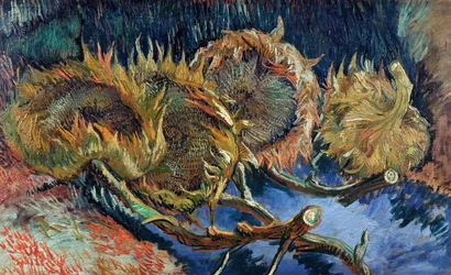 Fyra skurna solrosor, 1887.
