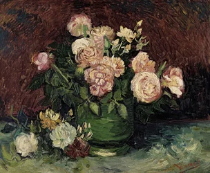 Rosor och pioner, 1886
