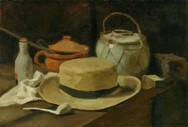 Stilleben med gul stråhatt, 1881 eller 1885.