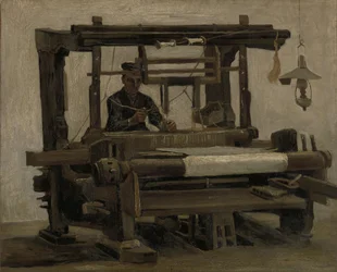 Väver vid vävstolen, 1884.