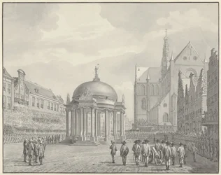 Insvärjande av regeringsbestämmelserna på Grote Markt i Haarlem, 5 september 1787