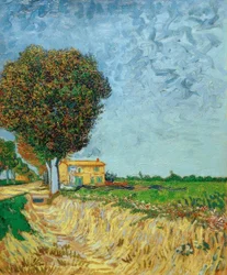 Avenue nära Arles med hus