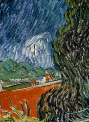 Doktor Gachets trädgård i Auvers sur Oise (Auvers-sur-Oise) Detalj. Målning av Vincent van Gogh (1853-1890) 1890 sön. 0,73x0,52 m Paris, Orsay-museet