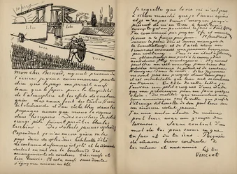 Faksimil av ett brev från Vincent Van Gogh till Emile Bernard den 18 mars 1888, från boken 