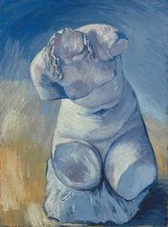 Gipsstatyett: kvinnlig torso, framifrån; Gipsstatyett: Torso of a woman, front view, 1887
