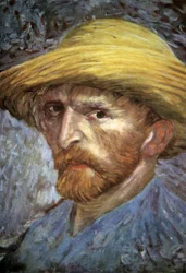 Självporträtt med halmhatt, 1887