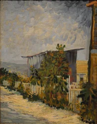 Skjul vid Montmartre med solros, 1887