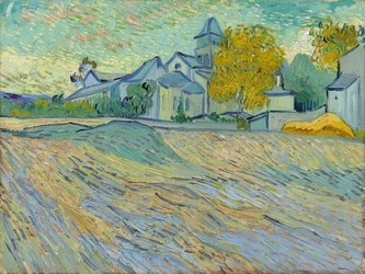 Utsikt över asylet och kapellet i Saint-Remy, 1889