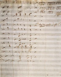 Handskrivet partitur för operan Beatrice di Tenda, av Vincenzo Bellini (1801-1835)