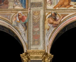 Central Nave, Plume Fourth and Fifth Campata Nord, Vincenzo Campi 1573, byster med profeter