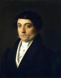 Porträtt av Gioacchino Rossini (1792-1868) ung - av Vincenzo Camuccini (1771-1844), cirka 1830. Olja på duk. Storlek 46; 5 x 37 cm. Teatermuseet La Scala, Milano (Musee du theater de la Scala)