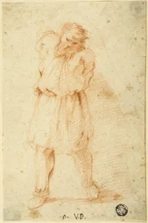 Figur med armarna bundna bakom ryggen
