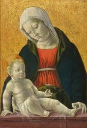 Madonna och barn, cirka 1460-1470 (tempera och bladguld på panel)