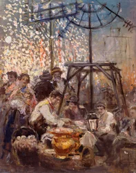 Bläckfiskförsäljare i Piedigrotta, av Vincenzo La Bella (1872-1954)