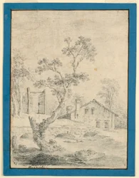 Landskap med gård