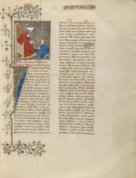 Boethius undervisar en ung pojke i aritmetik