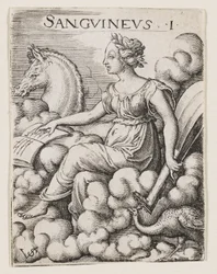 Sanguine Temperament, ca 1530-62 (gravyr)