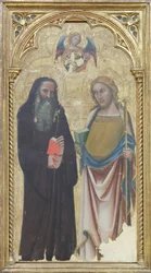 Sankt Antonius Abboten och Sankt Jakob den store, ca 1350 (tempera på pannå)