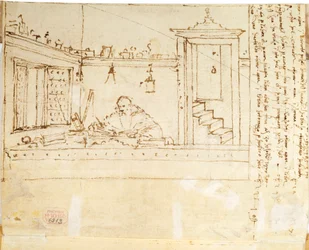 En filosof med en penna i handen, 1502-1505