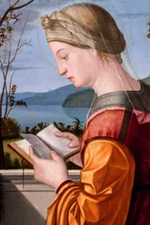 Den läsande jungfrun, ca 1505-1510 (olja på trä)
