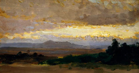 Landskap, av Vittorio Avondo (1836-1910), olja på panel