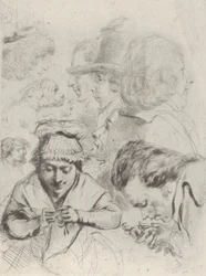 Le Citoyen Aubourg, Mme Aubourg, och deras familj Citizen Aubourg, Madame Aubourg..., ca. 1795-1805.