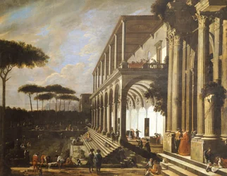 Fest i Villa Poggioreale, av Viviano Codazzi (cirka 1604-1670)