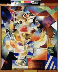 Samovar. 1919 (olja på trä)