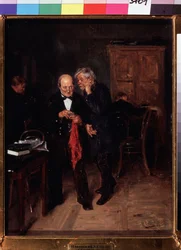 Förtroende. Peinture de Vladimir Yegorovich Makovski (Makovsky, Makovskij) (1846-1920), huile sur toile