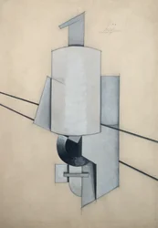 Project for a Corner Sculpture (akvarell och pastell på papper)