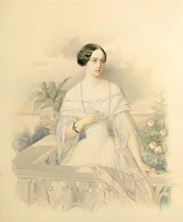 Porträtt av storhertiginnan Olga Nikolaevna, 1846 (wc på kartong)