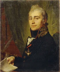 Porträtt av Alexander Fedoseevich Bestuzhev 1761-1810, 1806