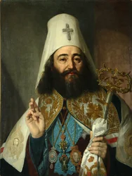 Porträtt av katoliker-patriark av hela Georgia Anton II 1788-1811, 1811