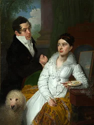 Porträtt av prinsessan Alexandra Gregorievna (född Kusheleva och prins Aleksey Alexandrovich Lobanov Rostovsky (Alexis Alexandrovitch Lobanov-Rostovski)