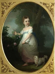 Porträtt av Yelena Naryshkina som barn, tidigt 1790-tal