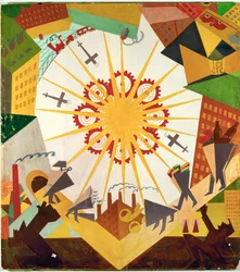 Scenografi till konstnärens Mystery Bouffe (gouache, blyerts på papper)