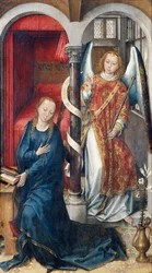 Annunciation, av Vrancke van der Stockt (före 1420-ca 1495)