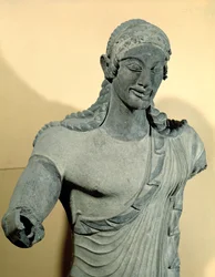 Apollo av Veii, från Temple of Minerva, c.510 f.Kr. (terrakotta) (detalj av 58171)