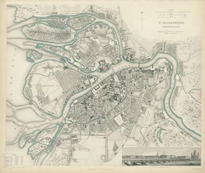 Karta över Petersburg, 1834