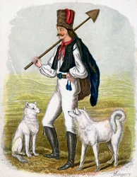 Ungersk man med hundar, 1809.