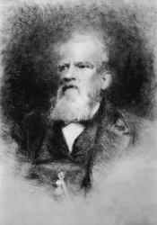 Porträtt av Alberto Mazzucato (1813-1877), italiensk kompositör, etsning