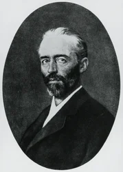 Porträtt av Emil Theodor Kocher (1841-1917), schweizisk läkare, Nobelpriset i medicin 1909, gravyr