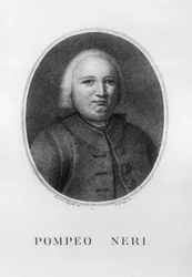 Porträtt av Pompeo Neri (1706-1776), italiensk jurist och politiker, etsning av Benedetto Bordiga (1768-1847) efter teckning av Francesco Sabatelli (1803-1829)