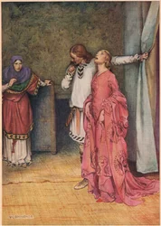 Ophelias vansinne, ur „Hamlet” av William Shakespeare, utgåva utgiven av Hodder and Stoughton 1915
