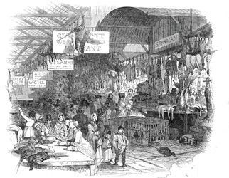 Leadenhall Market, på julafton, 1845.
