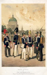 Den preussiska arméns grenadjärer och fusiliers, 1857.