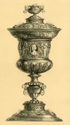 Silverkopp och lock, c1550, 1881.