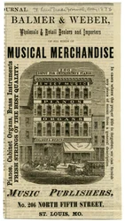 Balmer och Weber grossist- och återförsäljare och importörer av musikvaror, 206 North Fourth Street.