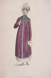 En kvinna i en promenadklänning, c1810